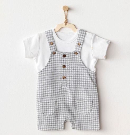 Andy Wawa Salopet Takım Jumpsuit Little King Gri