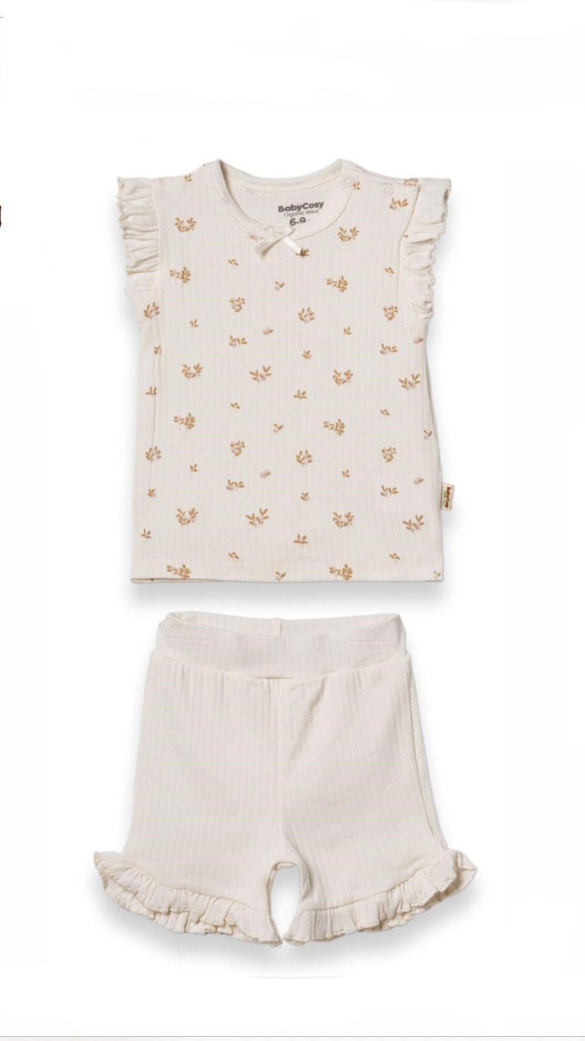 BabyCosy 2li Takım Şortlu Ekru
