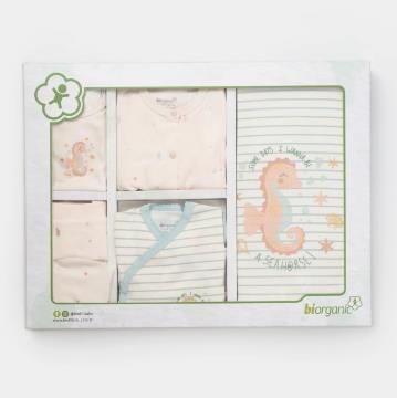 Bibaby Organik Hastane Çıkışı 10lu Save The Seahorse Bej - Mint
