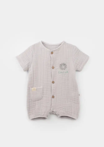 Bibaby Şort Tulum Lamb Friends Gri