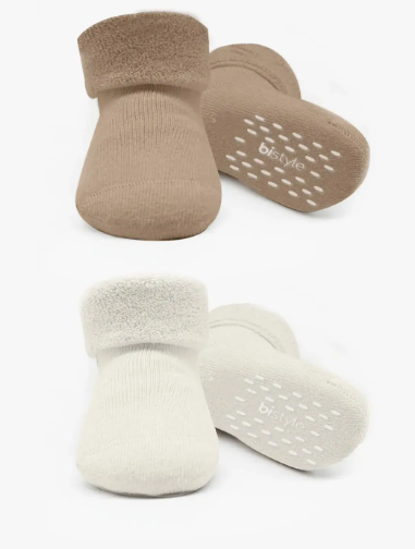 Bistyle Çorap Soket Havlu 2li Kaymaz Basic Boy Bej - Natural