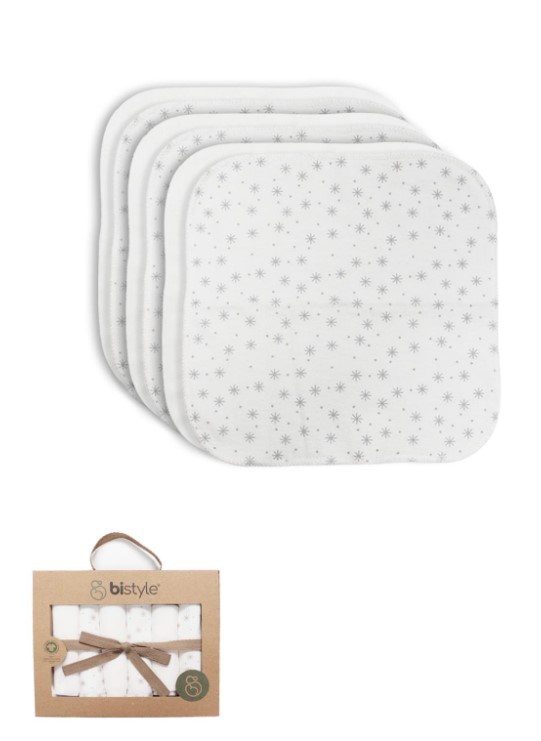 Bistyle Organik Mendil 6lı Stars Kutulu 20x20cm Gri