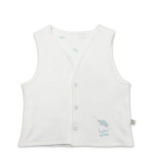 Bistyle Yelek Çift Taraflı Hello World Mint - Ekru