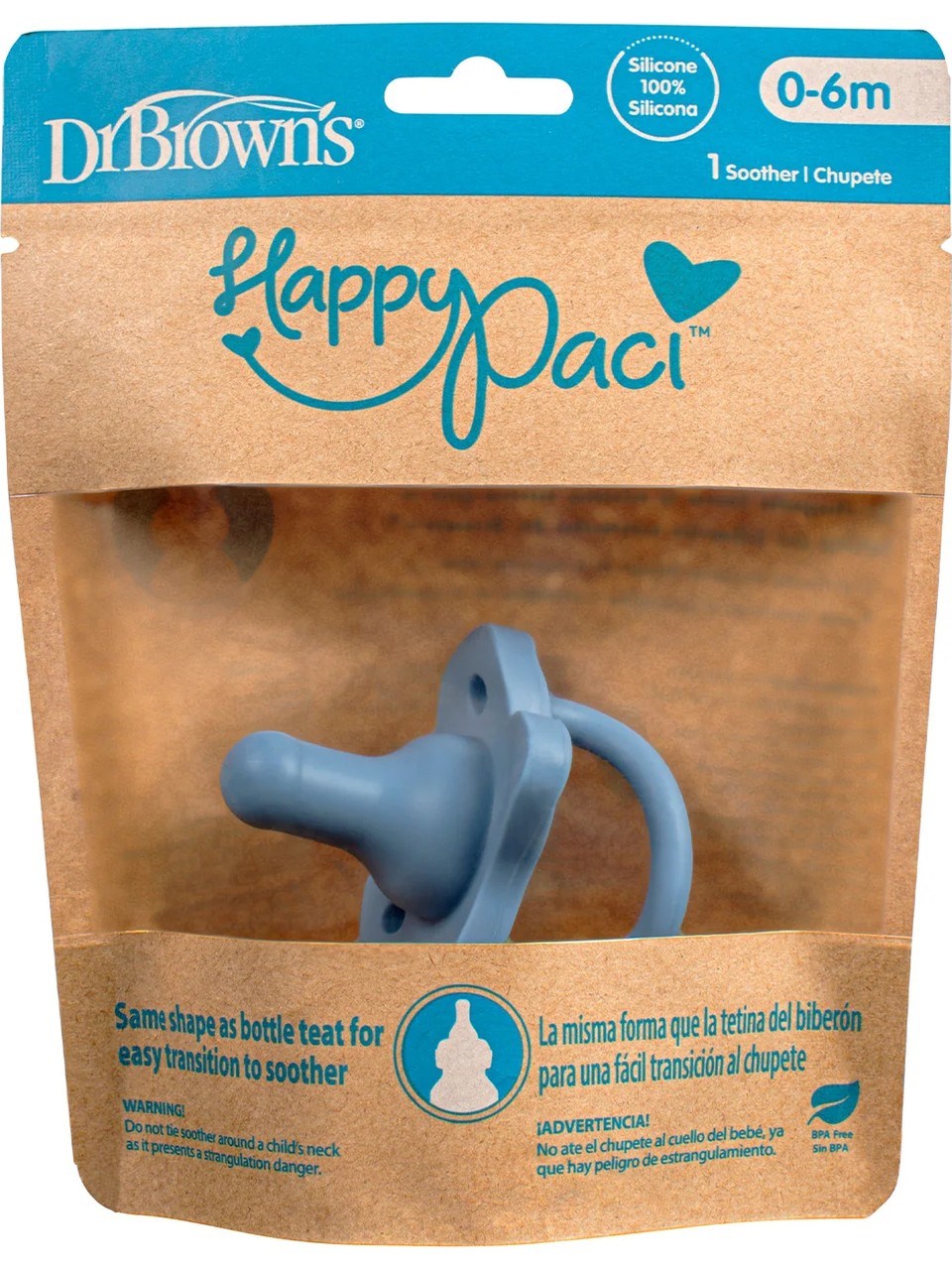 Dr Browns HappyPaci Silikon Emzik Tekli Paket 6+ Ay Mavi