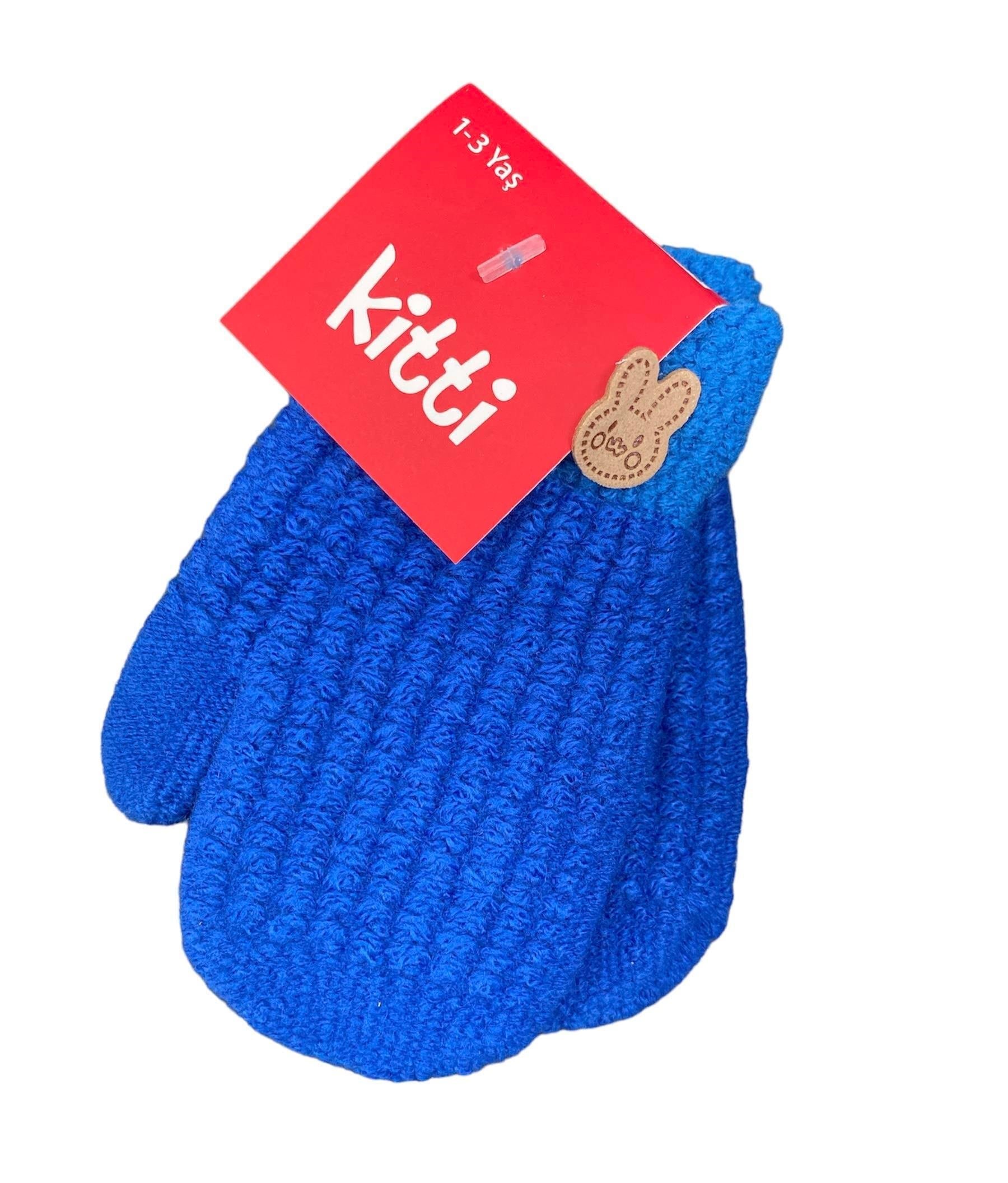 Kitti Eldiven Örme Mavi
