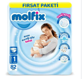 Molfix Bebek Bezi 1 Beden Yenidoğan 2-5 Kg 82li Fırsat Paketi