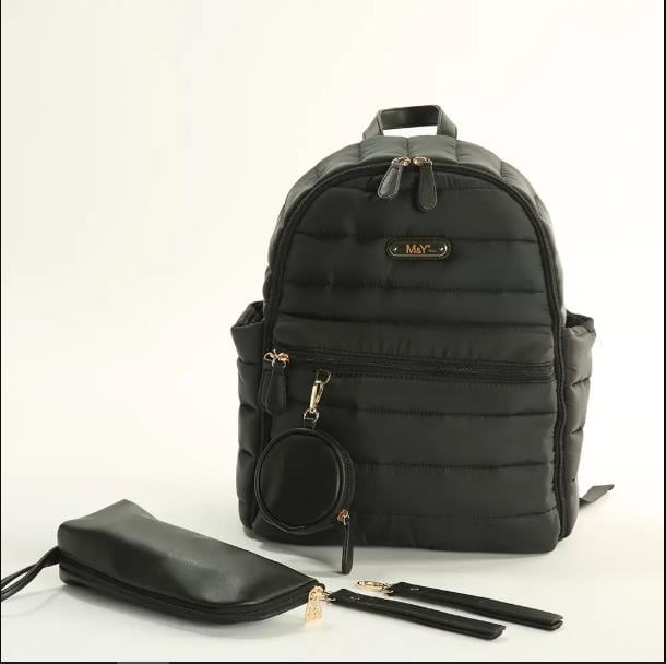 M&Y Collection Puff Deri Sırt Çantası Siyah / Black