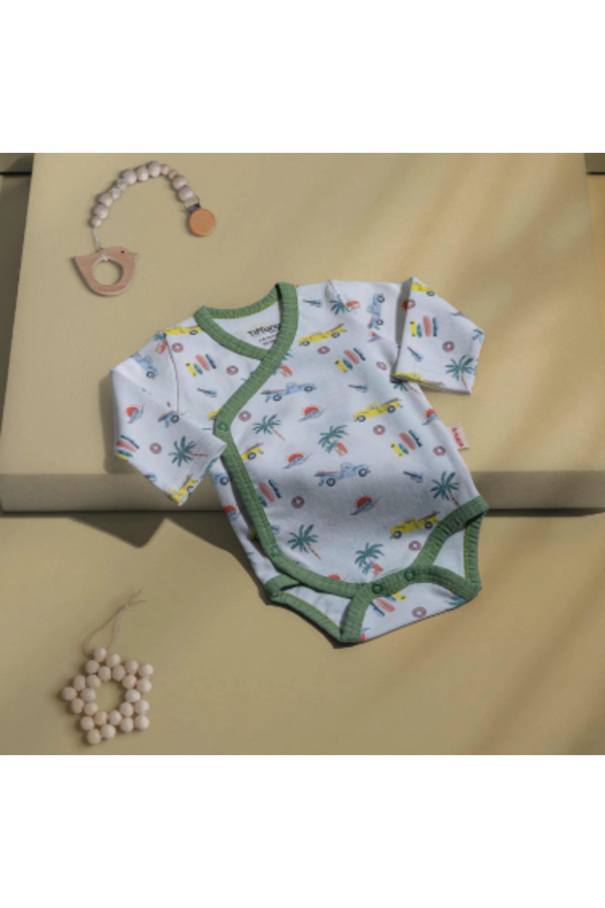 Tiffany Body Kruvaze Trip Tour Theme Ekru - Yeşil