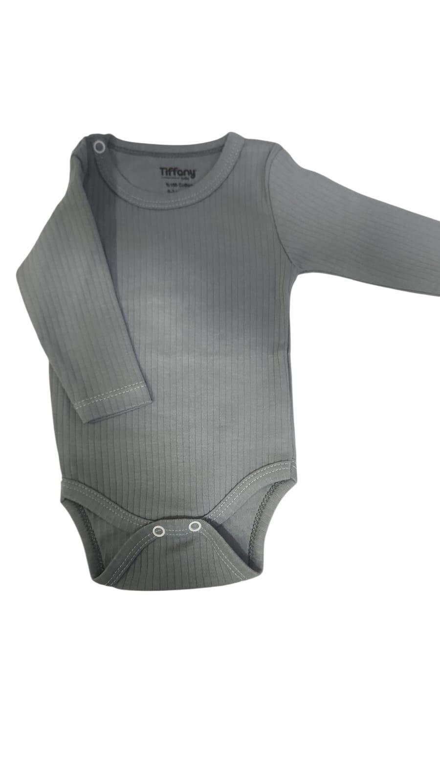 Tiffany Body Uzun Kol Raporlu Basic Theme Gri