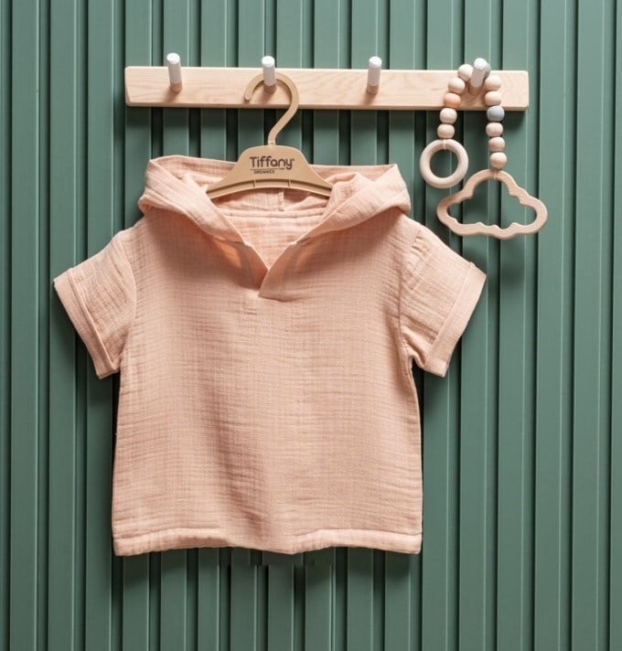 Tiffany T-Shirt Kapüşonlu Müslin Theme Bej