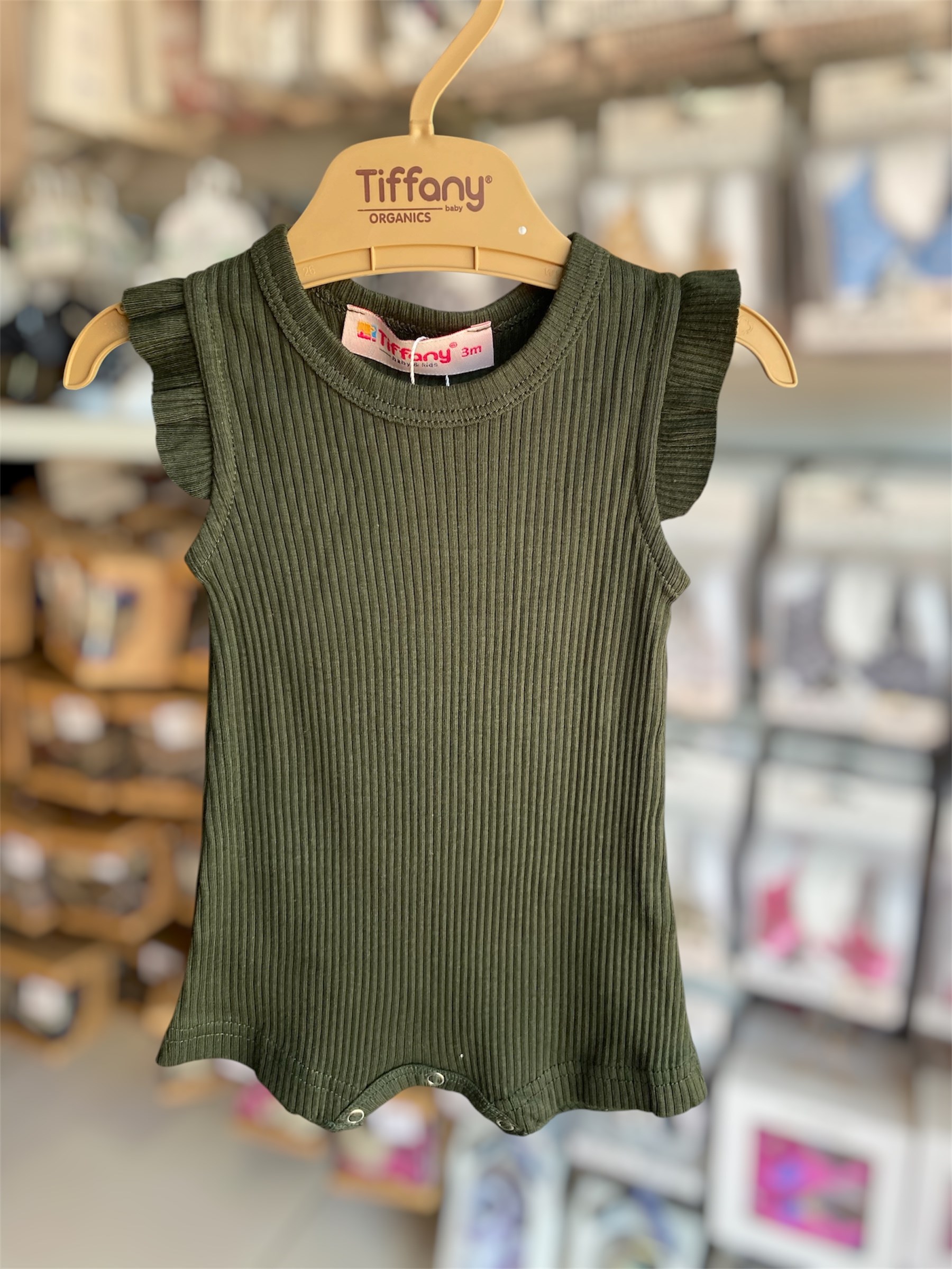 Tiffany Tulum Fırfırlı Rompy Modal Organik Theme Koyu Yeşil