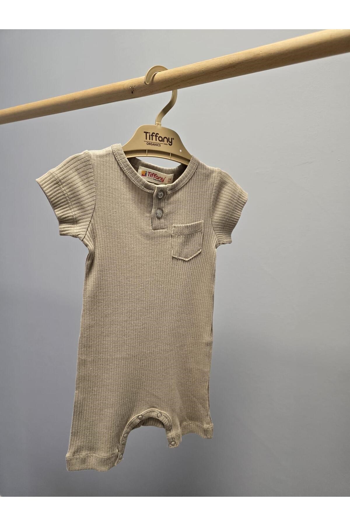 Tiffany Tulum Kısa Cepli Rompy Modal Organik Theme Toprak