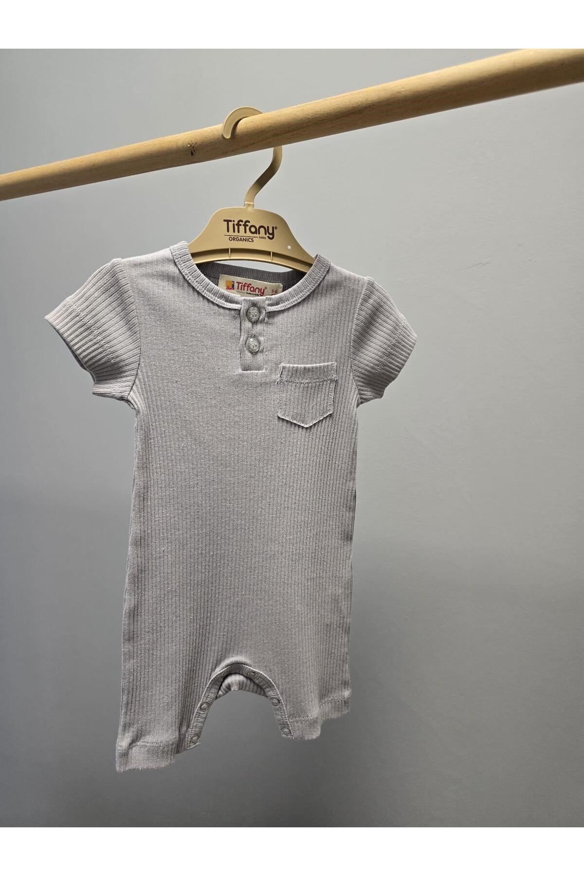 Tiffany Tulum Kısa Cepli Rompy Modal Organik Theme Gri