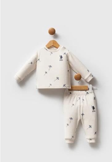 U.S. Polo 2li Takım Ekru