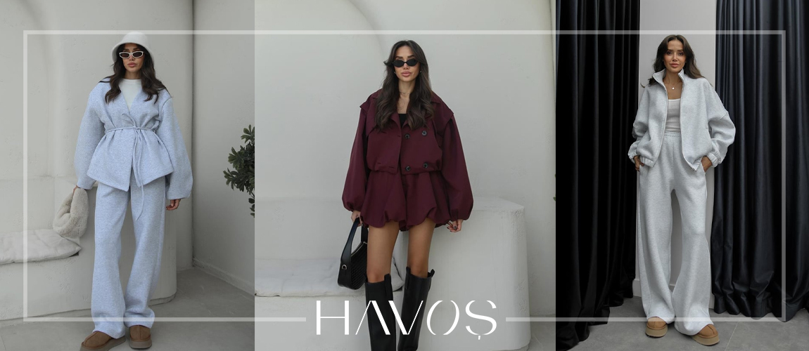 Havoş, kadın takım modelleri, etekli takım, pantolonlu takım, şortlu takım, ofis şıklığı, blazer ceket, bayan takım elbise, ikili takım, klasik giyim, yazlık takım, krep takım, kadın giyim, modern takım modelleri