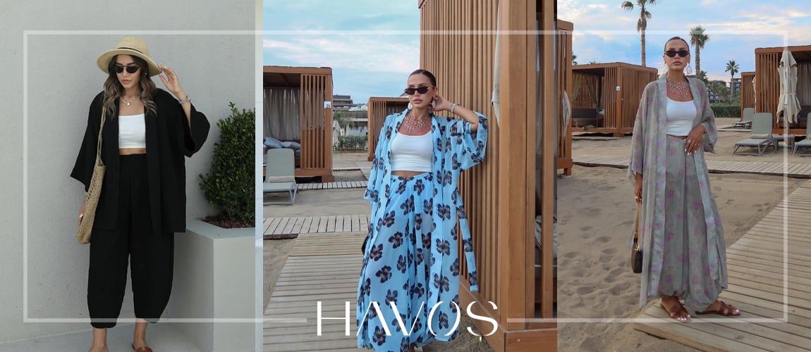 Kimono pantolon takımı, Kadın ikili takım, Yazlık kimono kombinleri