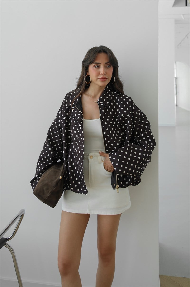 Acı Kahve Sigel Puantiyeli Ceket