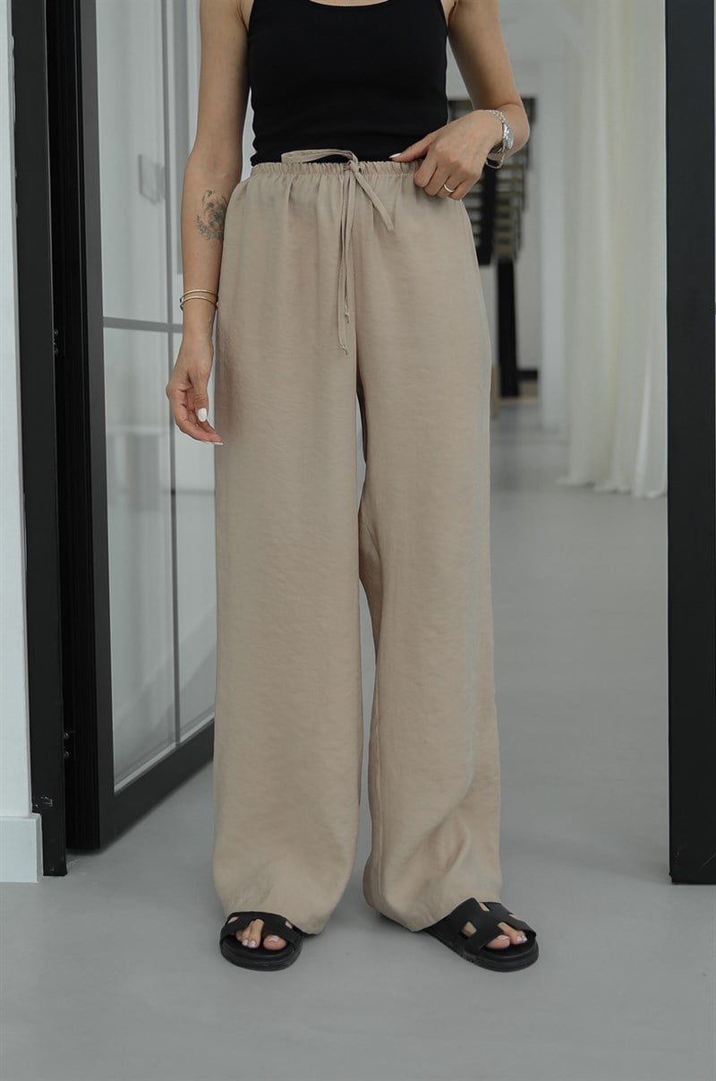 Bej Randy Yüksek Bel Pantolon