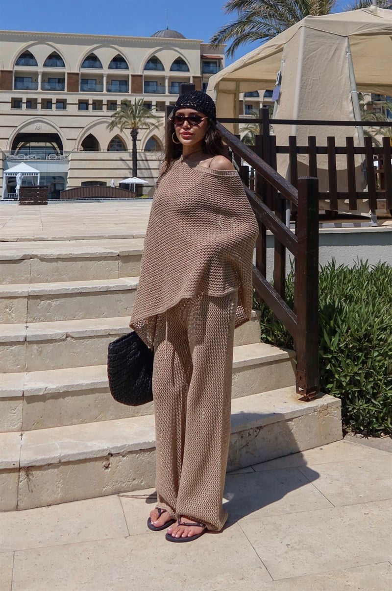 Camel Simli Asimetrik Kesim Plaj Takımı