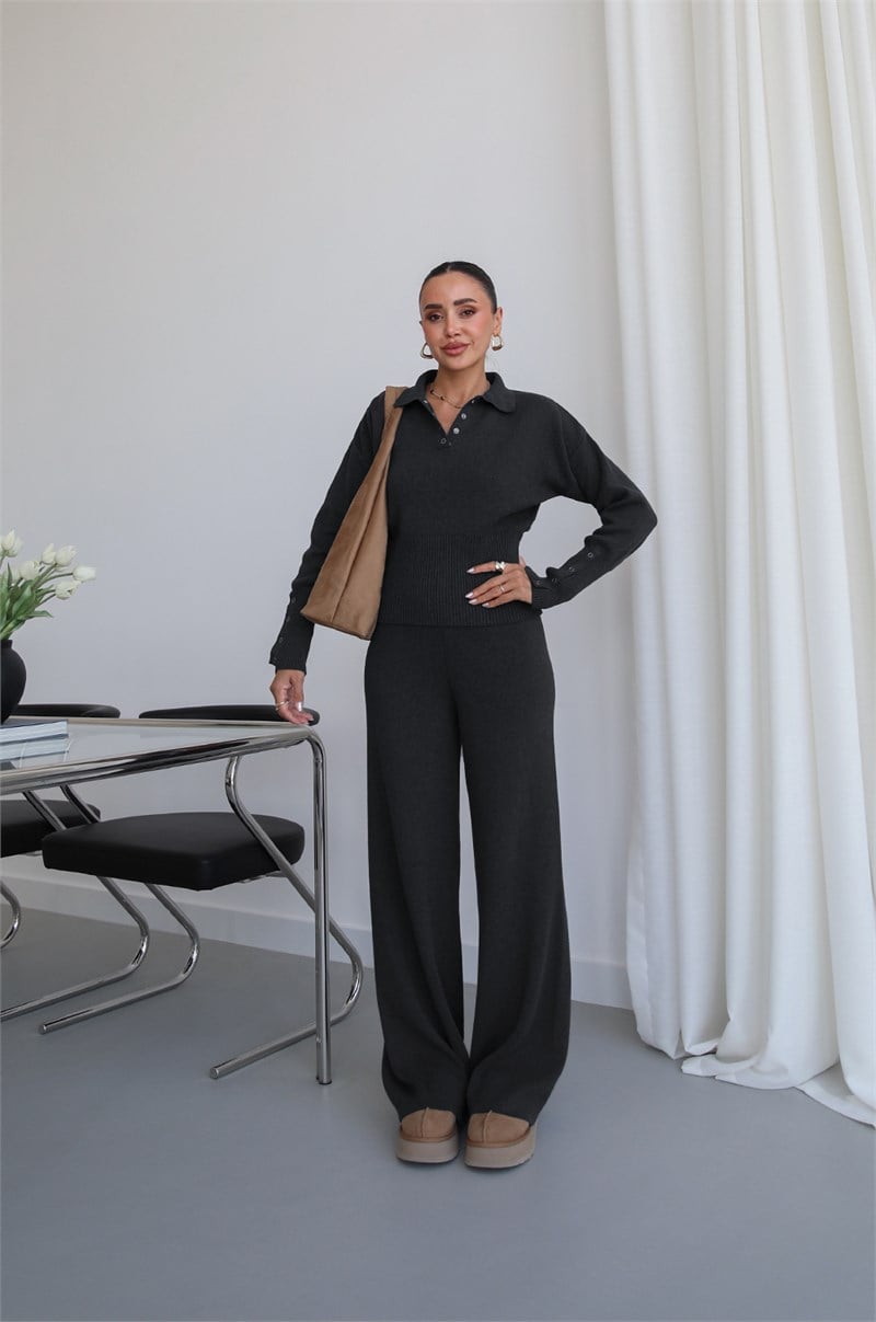 Füme Lara Triko Bluz Pantolon Takım