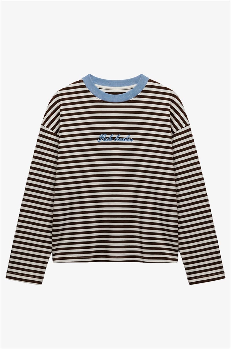 Kahverengi Rule Breaker İşlemeli Sweatshirt