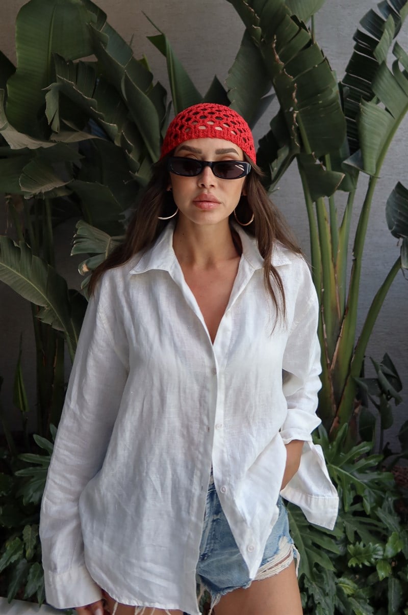 Kırmızı Avon Örgü Kep Şapka