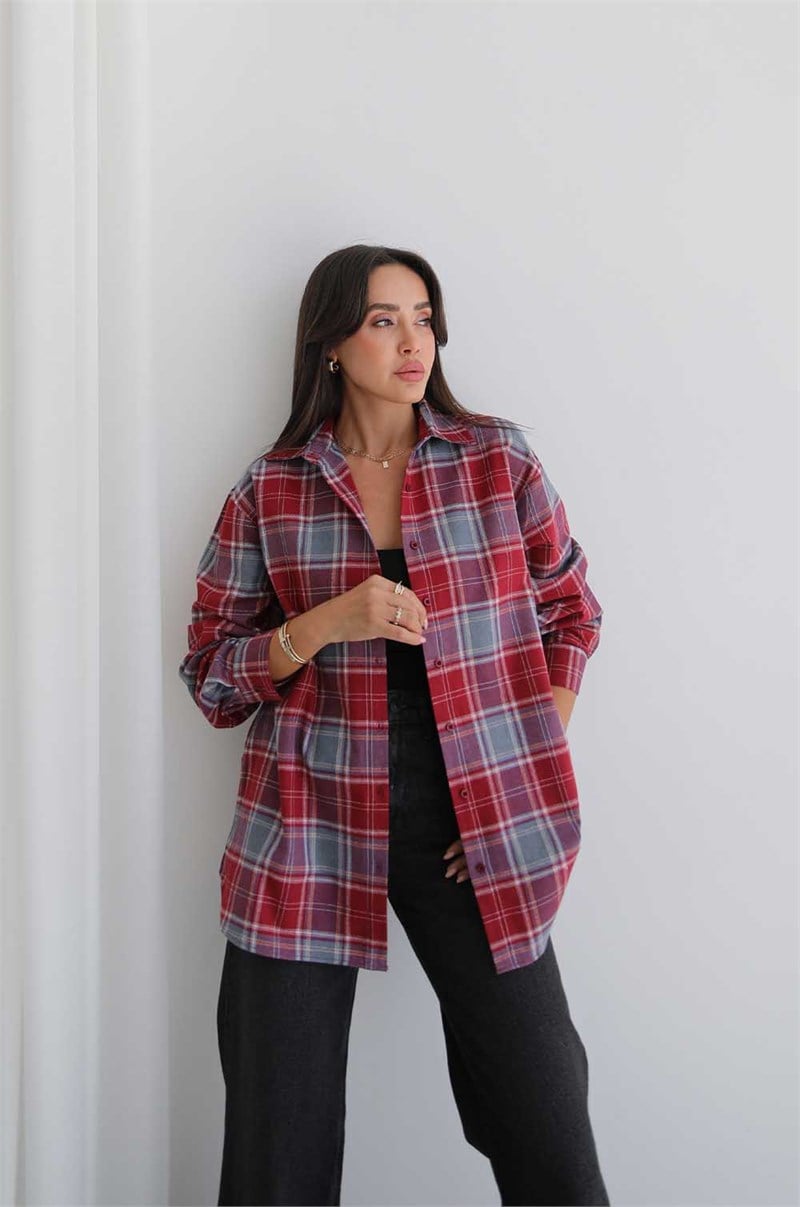 Kırmızı Plaid Oduncu Ekose Gömlek