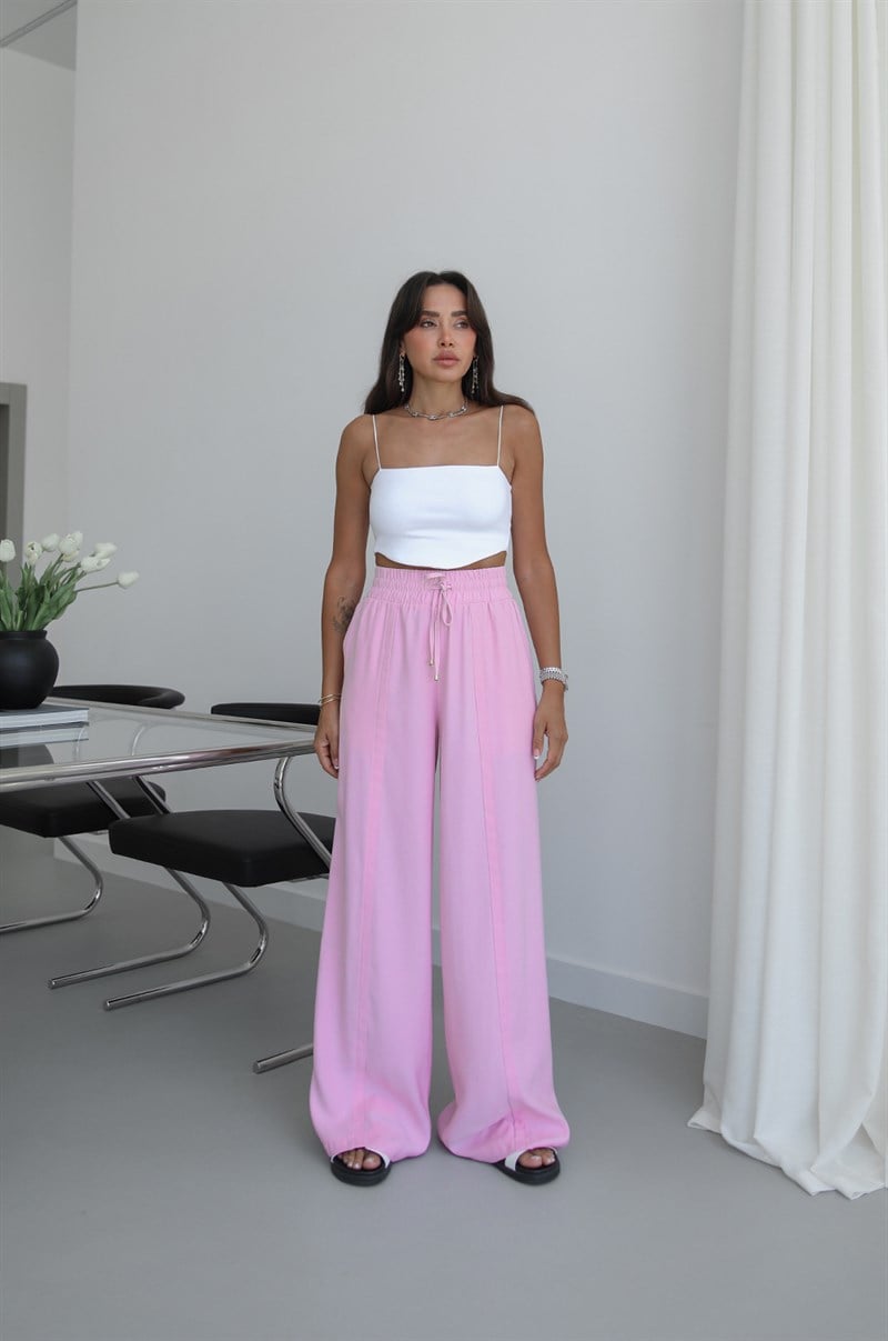 Koyu Pembe Dawn Beli Lastikli Cepli Pantolon