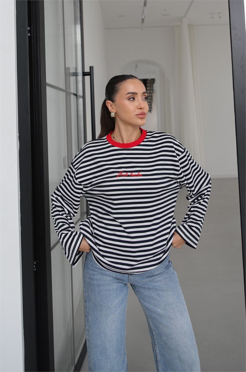 Lacivert Rule Breaker İşlemeli Sweatshirt