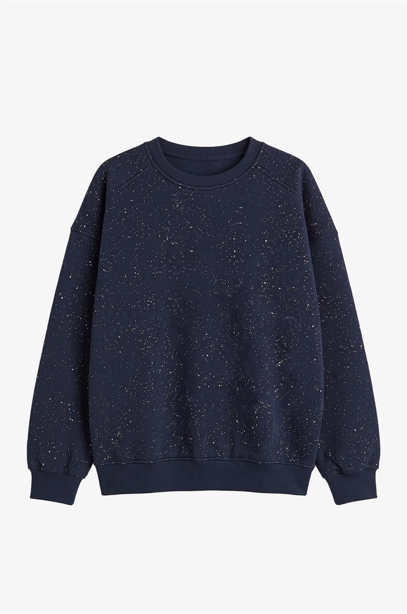 Lacivert Simli Sweatshirt