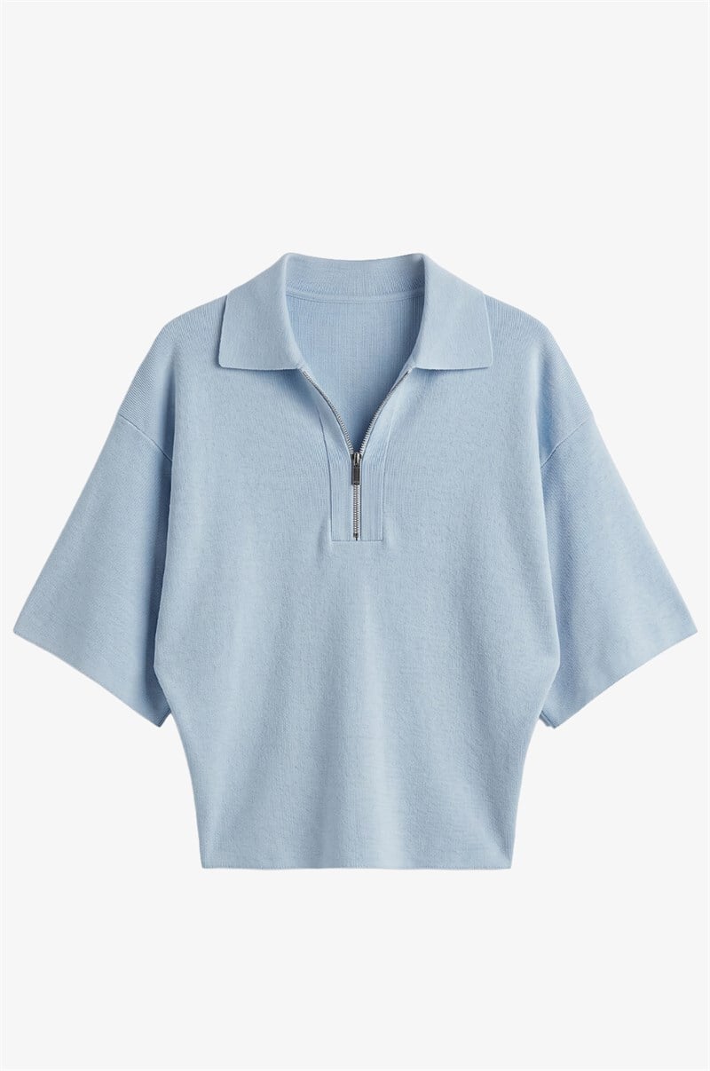 Mavi Loose Fit Polo Yaka Kazak