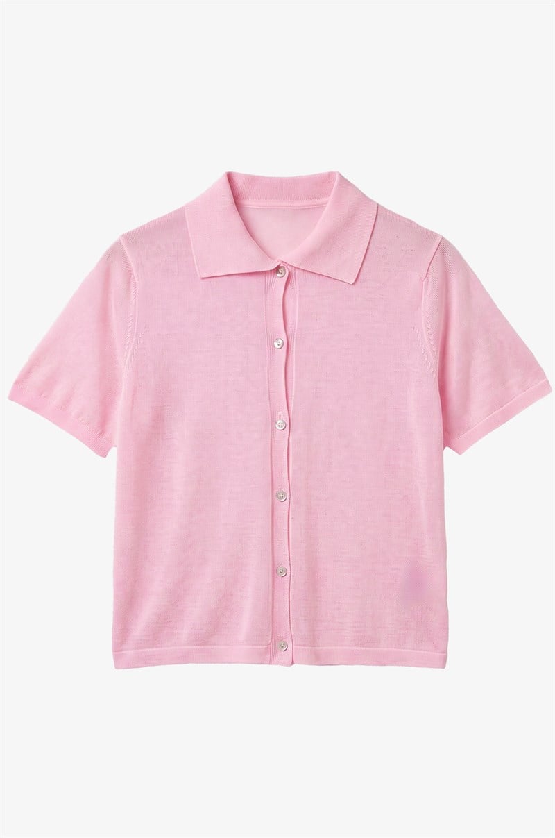 Pembe Reyna Polo Yaka Hırka