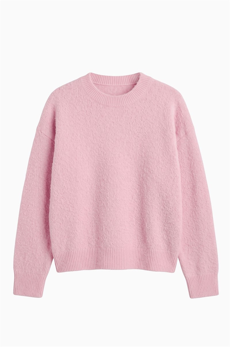 Pembe Zane Yumuşak Dokulu Kazak