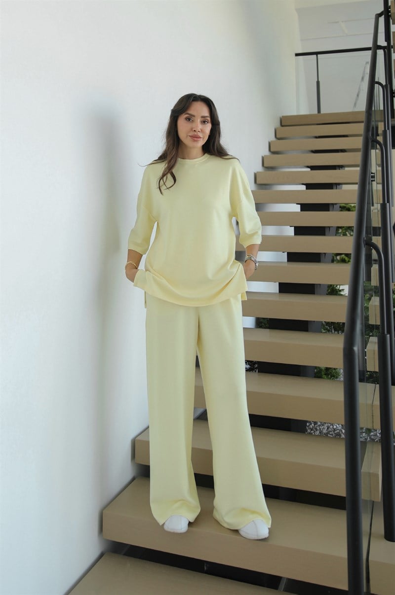 Sarı Rush Oversize Bluz Pantolon Takım