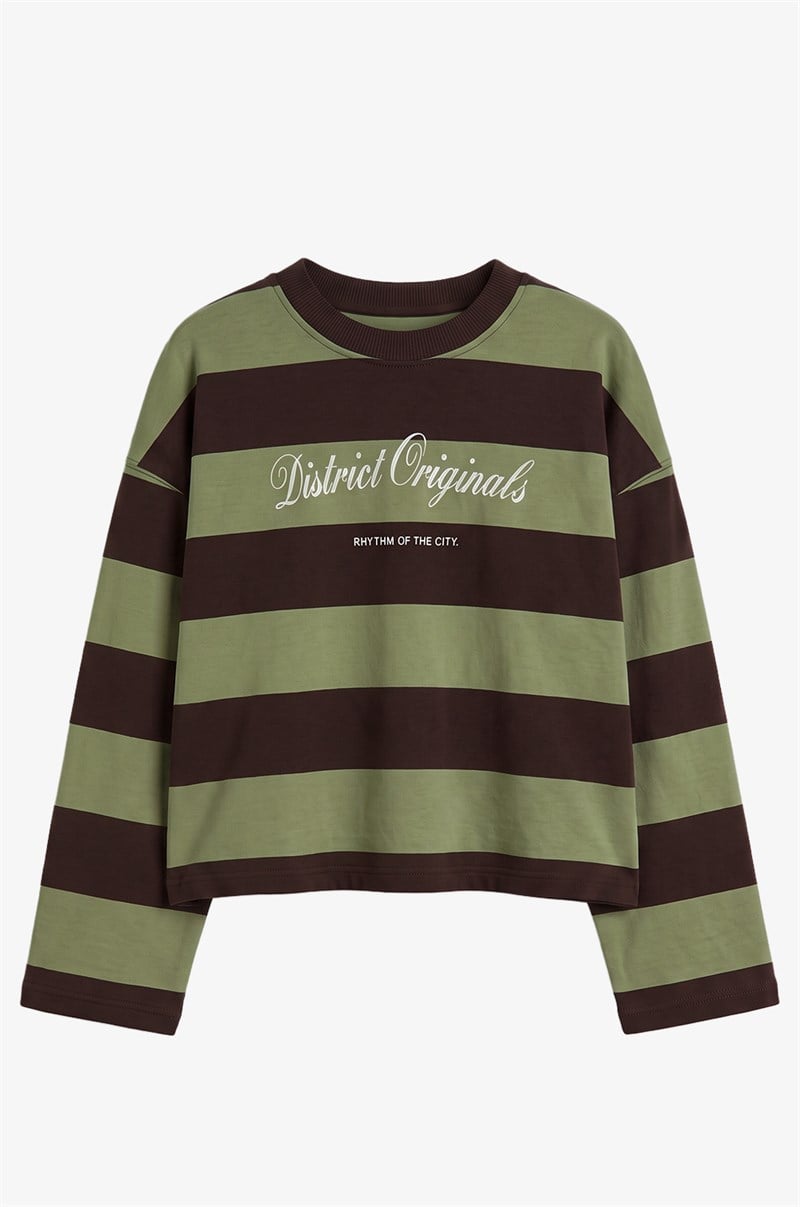 Yeşil District Originals Baskılı Sweatshirt
