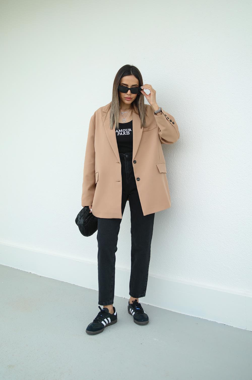 Camel Oversize Blazer Ceket · 3