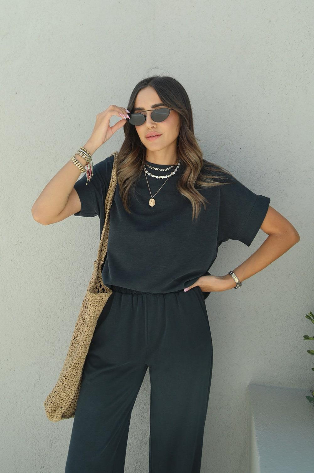 Füme Modal Pantolon Tişört Takım · 3