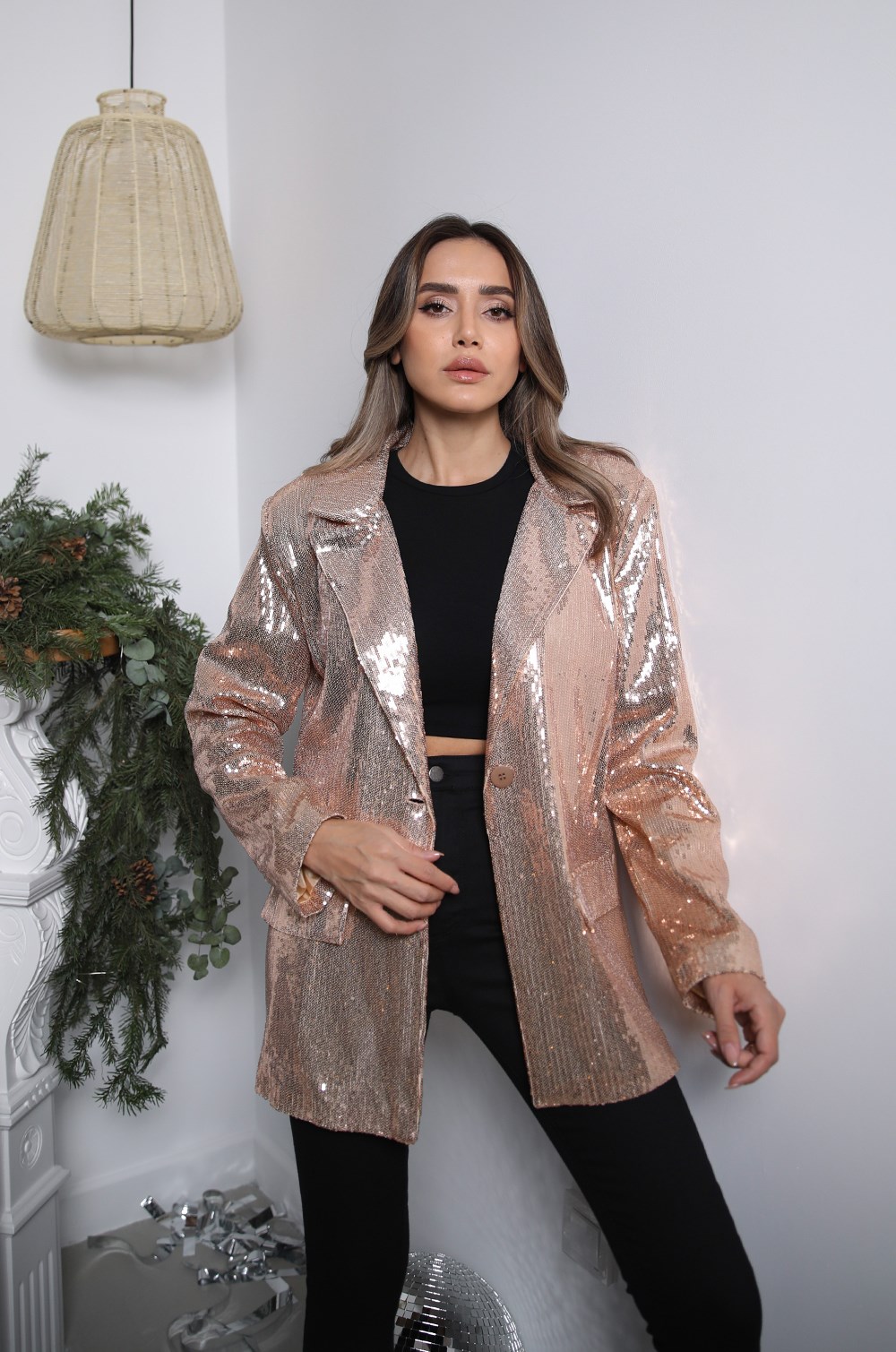Gold Pullu Blazer Ceket