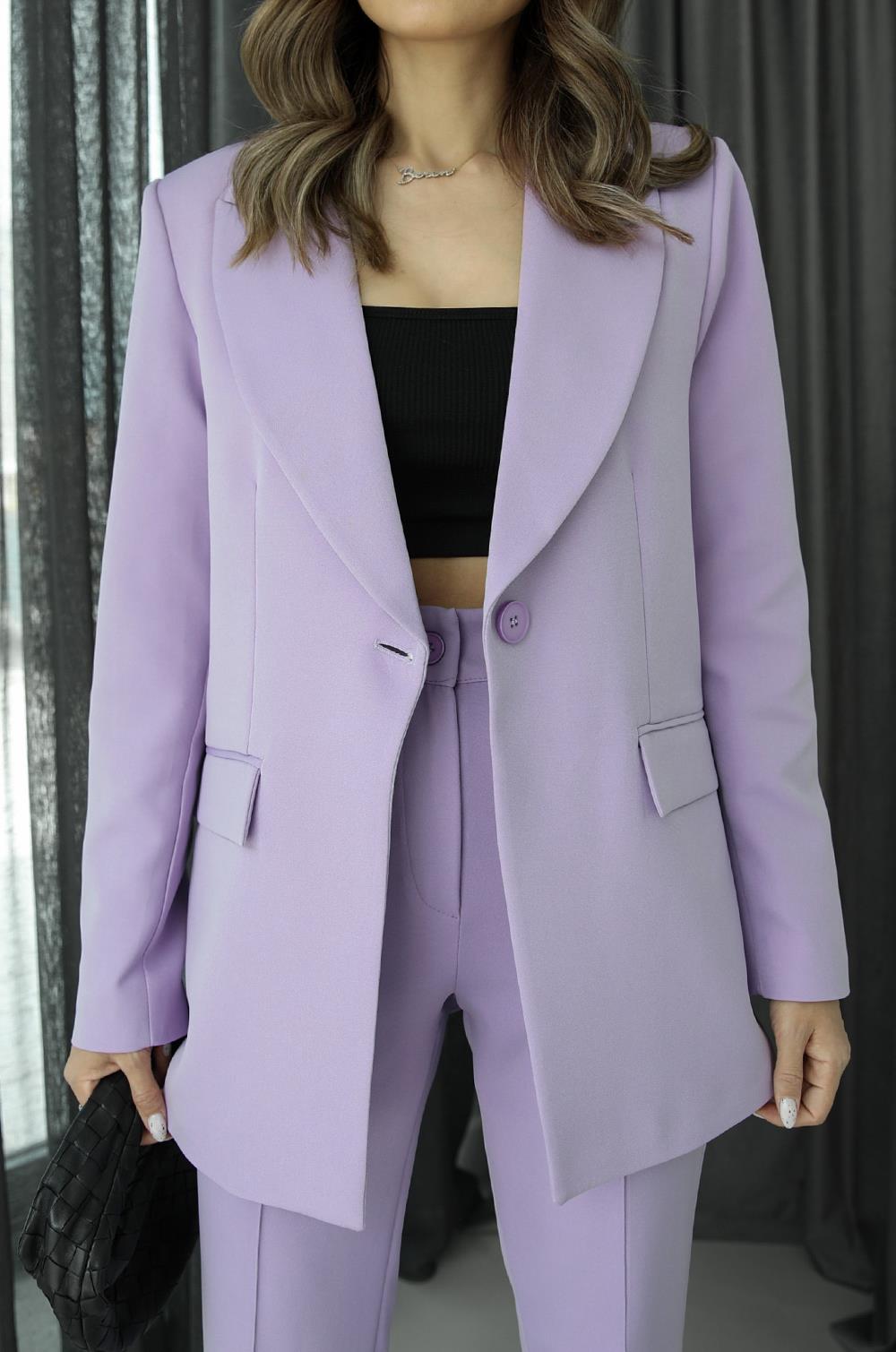 Lila İspanyol Pantolon Blazer Premium Takım · 4