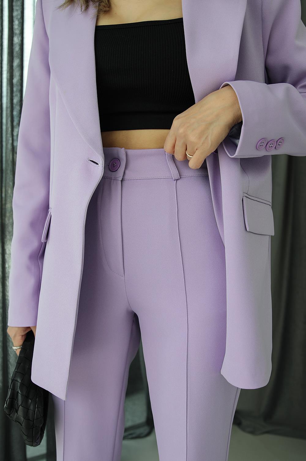 Lila İspanyol Pantolon Blazer Premium Takım · 6
