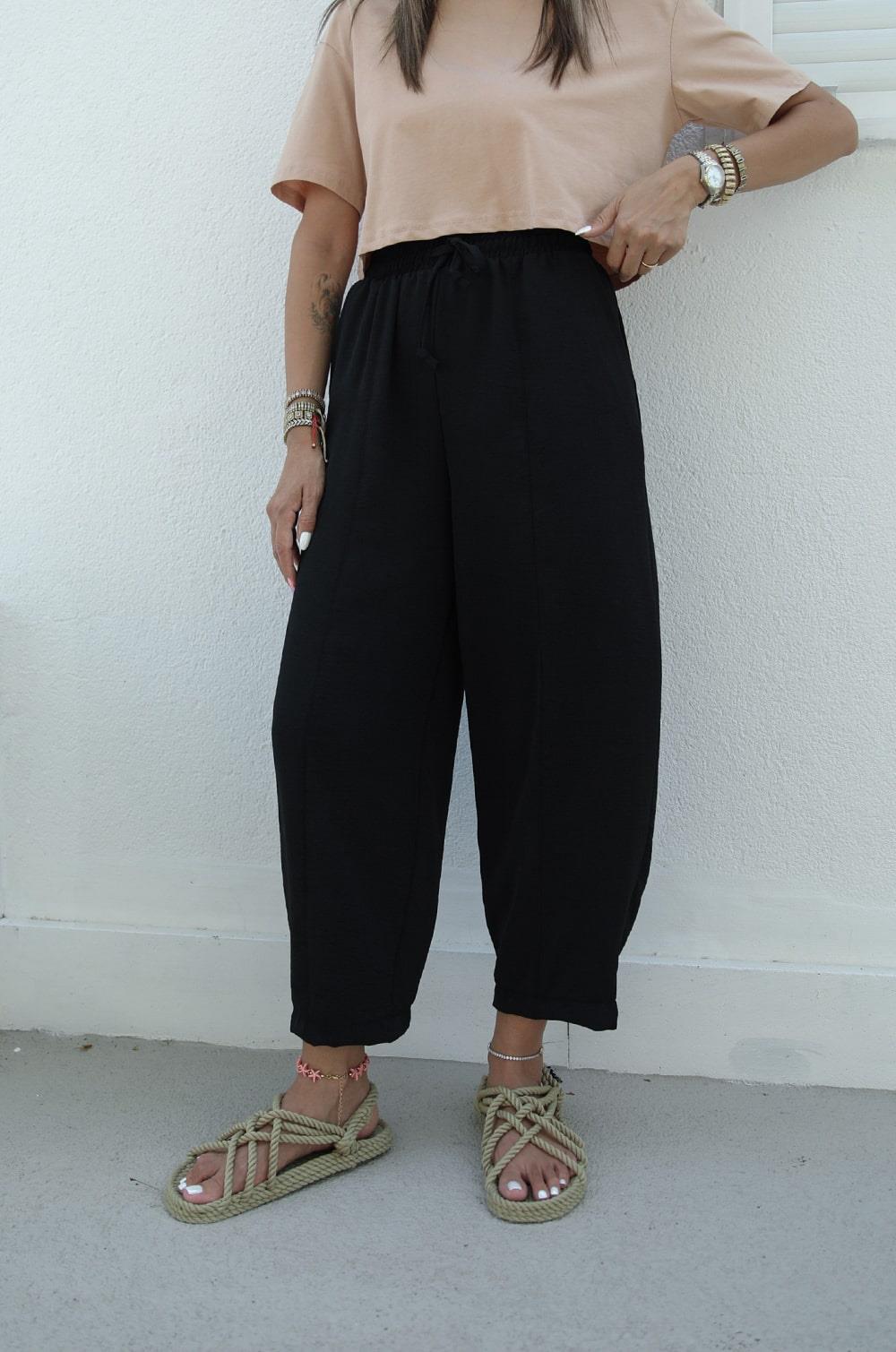 Siyah Beli İpli Aerobin Pantolon · 3