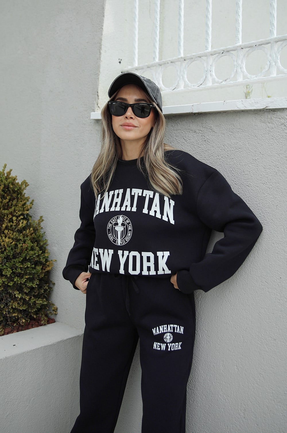 Siyah Manhattan NY Baskılı Eşofman Takım · 4