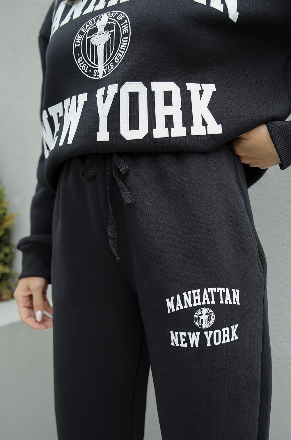 Siyah Manhattan NY Baskılı Eşofman Takım · 6