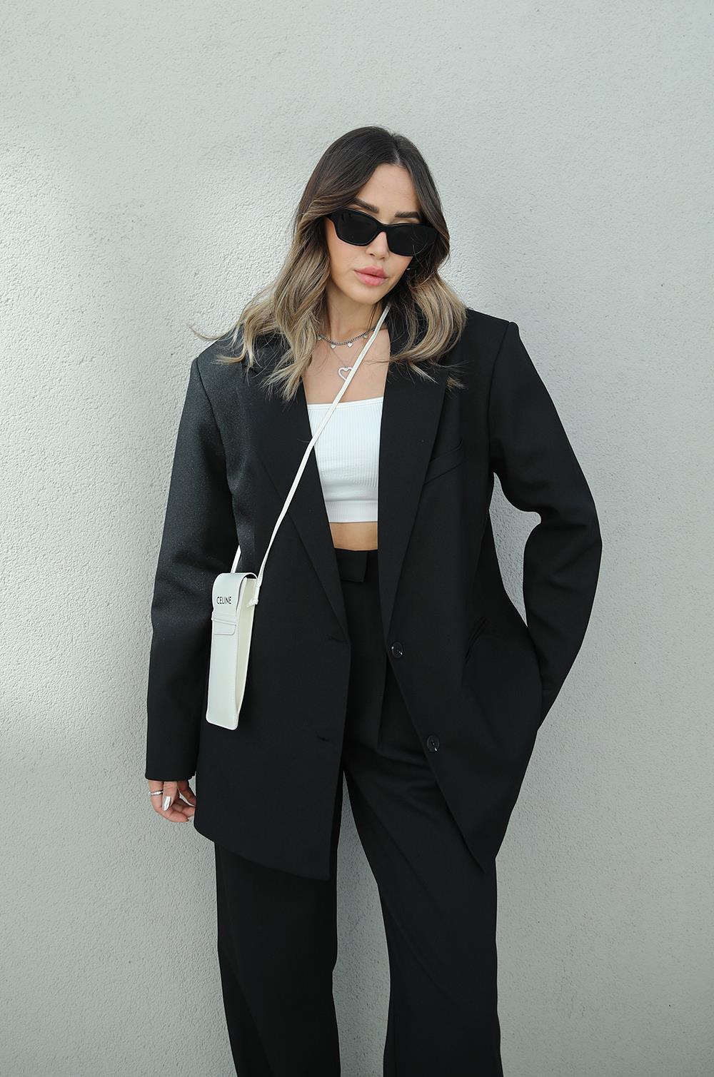 Siyah Vatkalı Odeon Premium Blazer Ceket