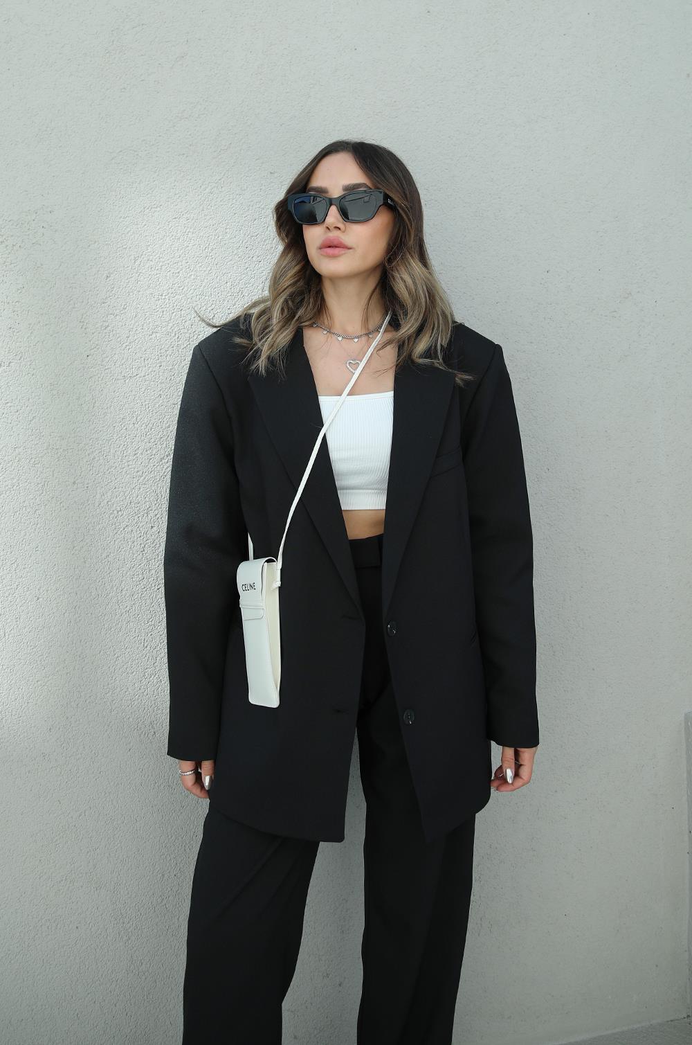 Siyah Vatkalı Odeon Premium Blazer Ceket · 2