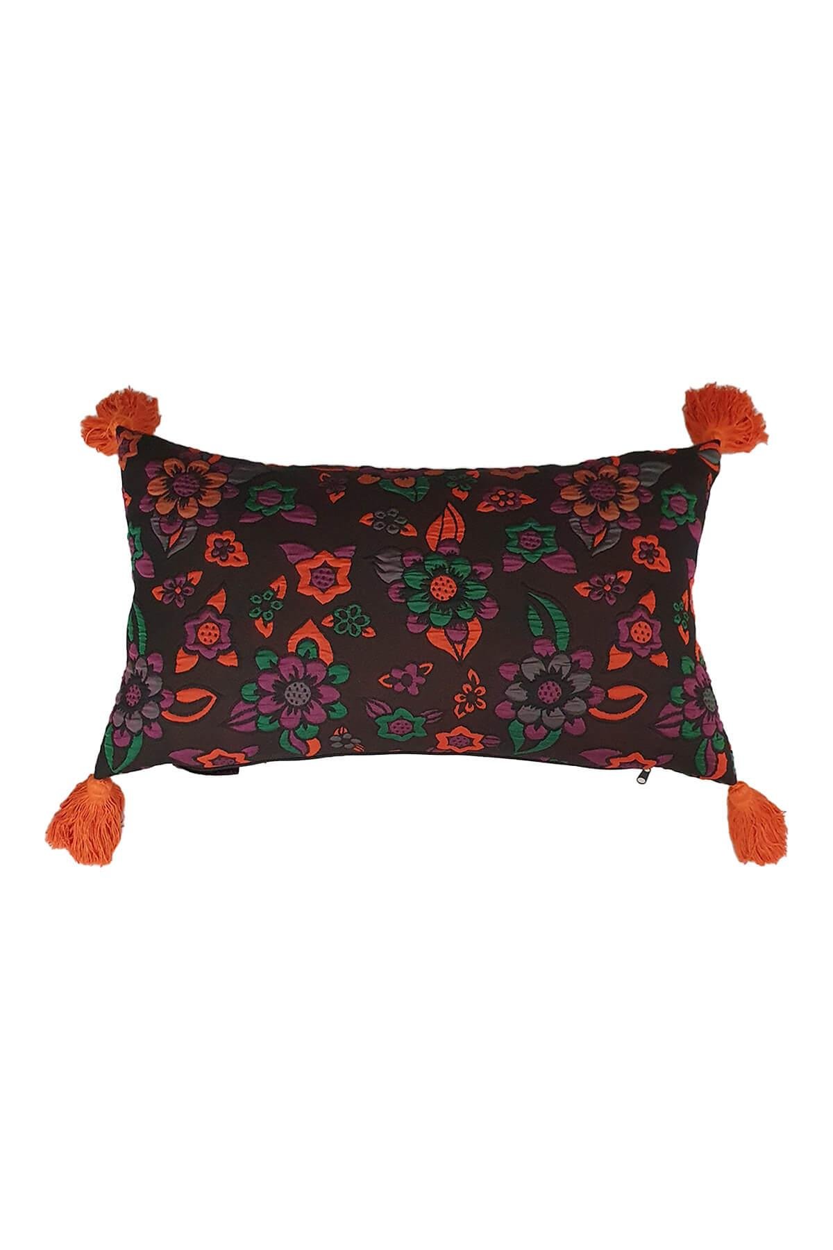 Brokar Desenli Püsküllü Yastık