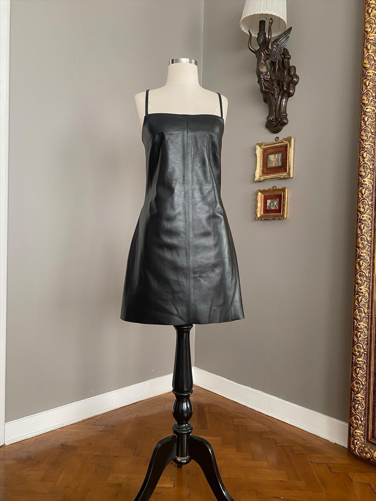 Deri Askılı Elbise