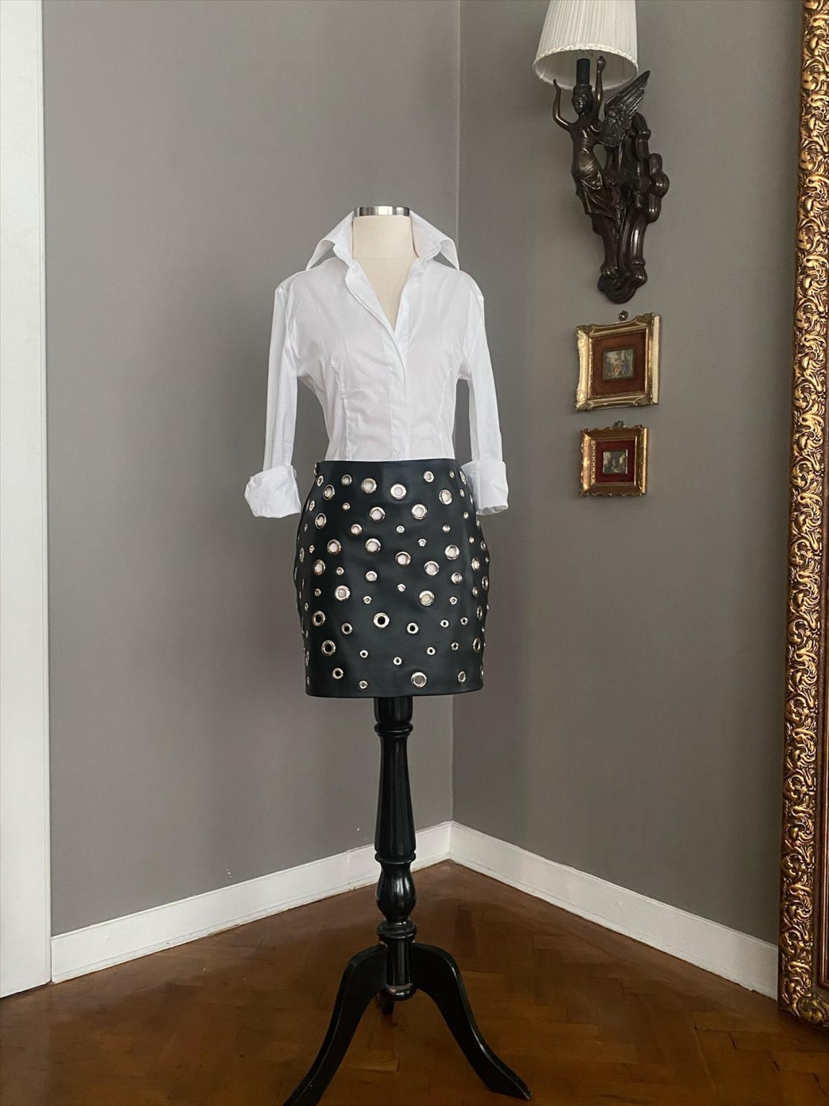 Deri Kuş Gözlü Etek