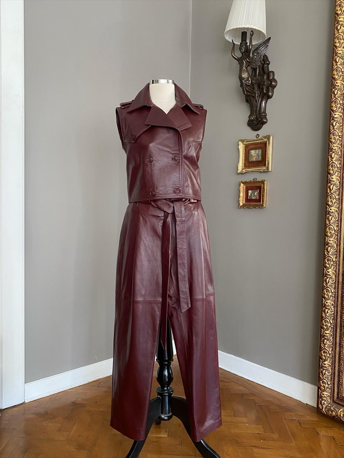 Deri Yüksek Bel Havuç Pantolon