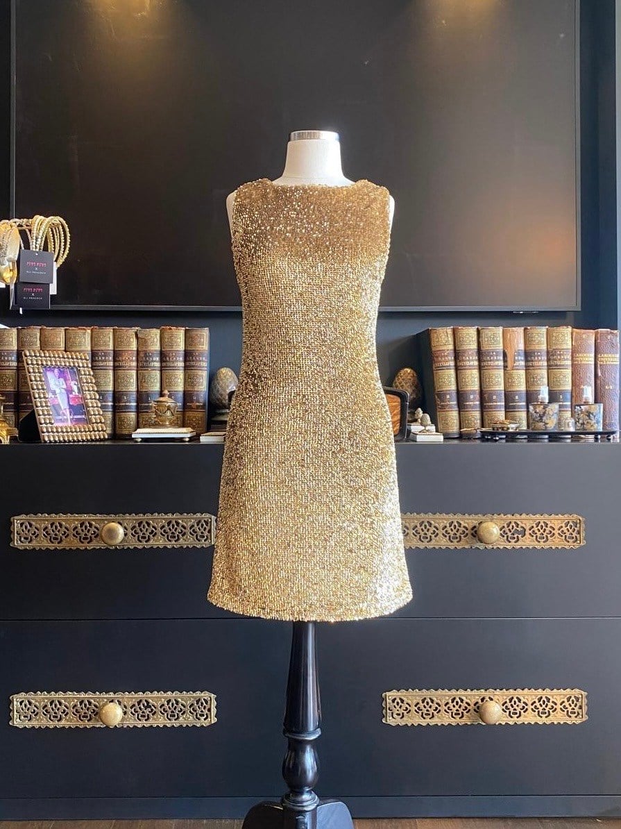 Gold Mini Elbise
